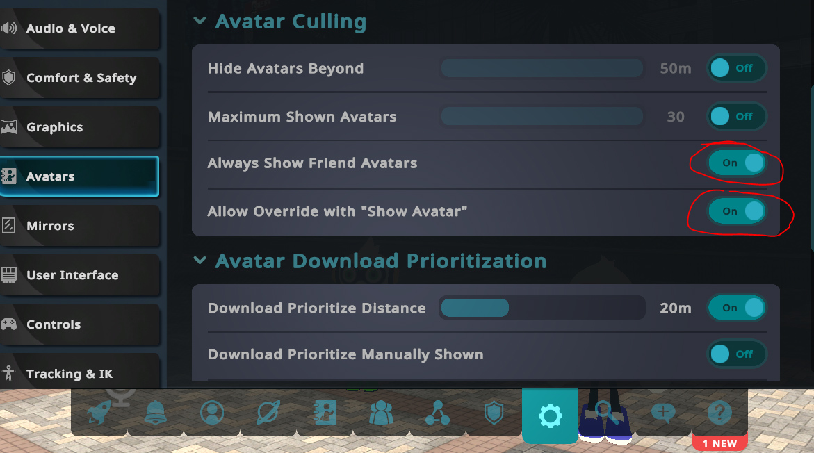 Allow Override With Show Avatarの変更画像